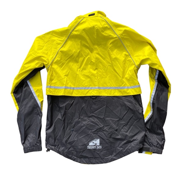 Showers Pass Elite Cycling Shell Jacket S Waterproof Yellow Hi Vis Bike Portland - Picture 5 of 9
